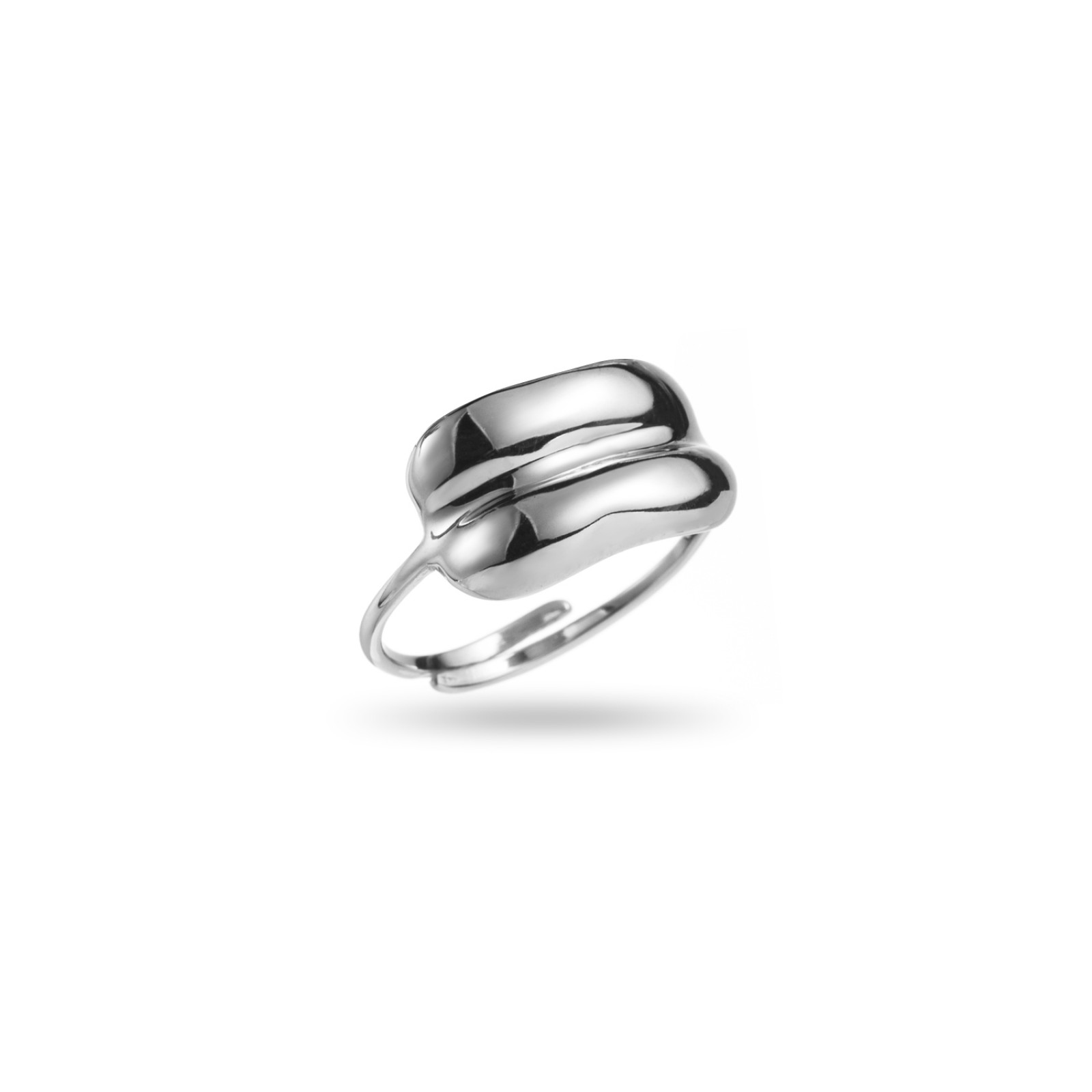 Bague Épurée au Rectangle d’Acier Asymétrique “Esméa”
